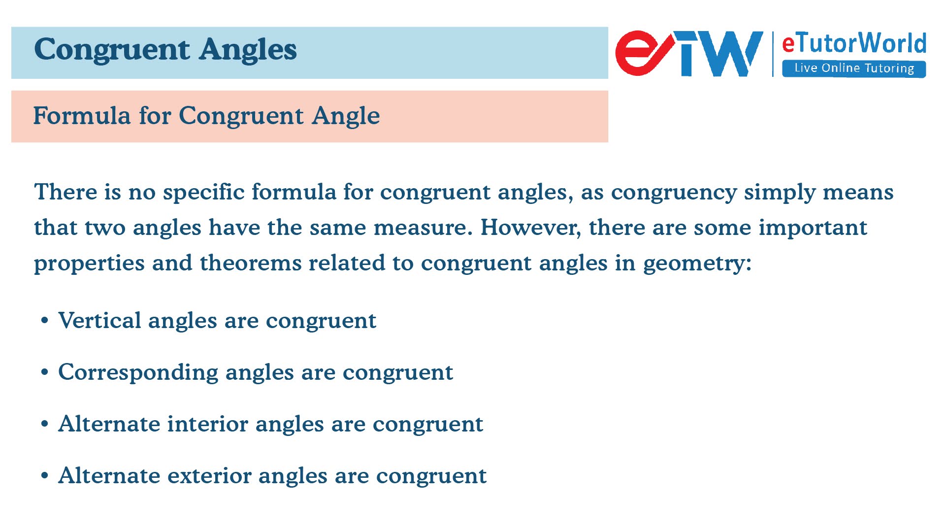 properties of congruent angles
