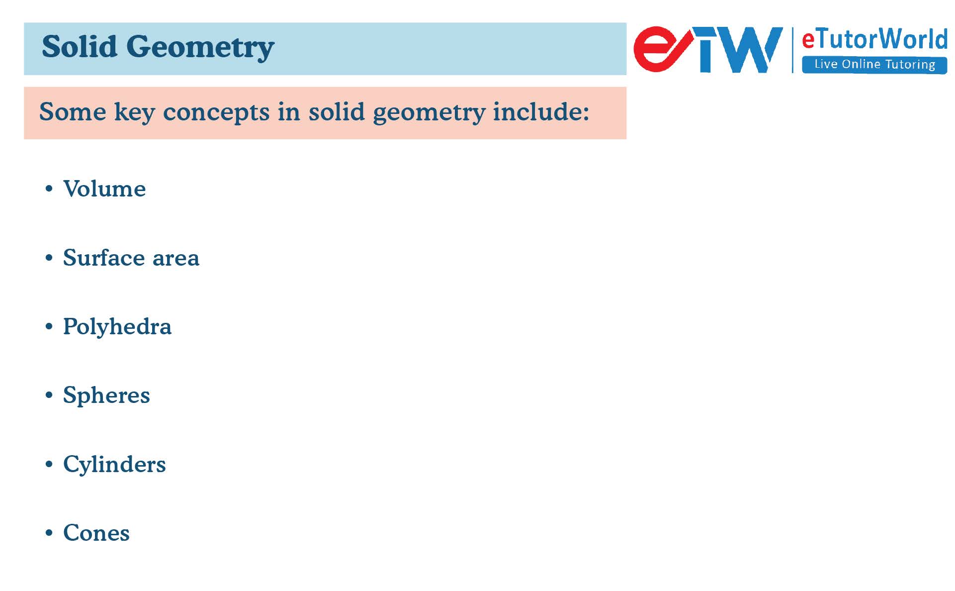 key concepts in solid geometry