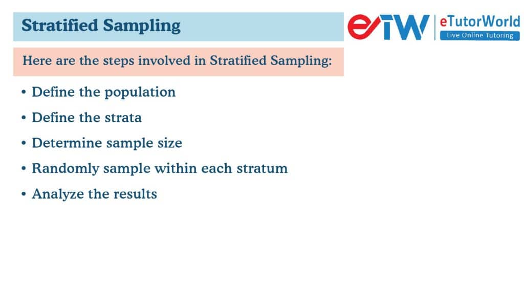 steps involved in stratified sampling